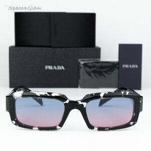 NEW Prada PR27ZS 15O60E Black Tortoise Blue Magenta Square Unisex Sunglasses